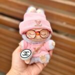 Fashion Dress - LV Style Pink Top+ LV Style Hat + Bag + Amber glasses