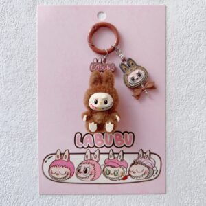 Mini Labubu Keychain - Brown - DUODUO