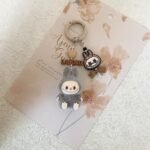 Mini Labubu Keychain - Gray - HEHE