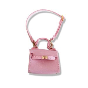 Fashion Dress - Labubu Pink Leather Hermes Style Bag
